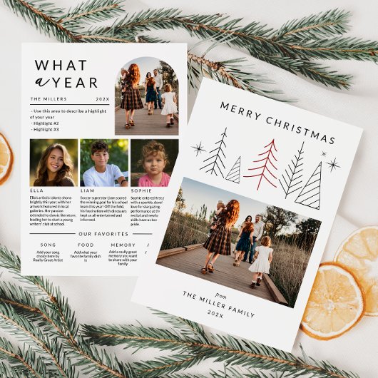 Neues geometrisches Weihnachtsjahr im Foto Feiertagskarte