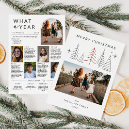 Neues geometrisches Weihnachtsjahr im Foto Feiertagskarte