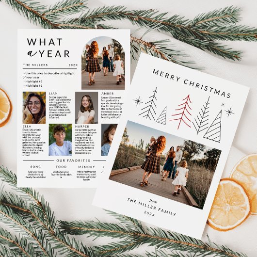 Neues geometrisches Weihnachtsjahr im Foto Feiertagskarte