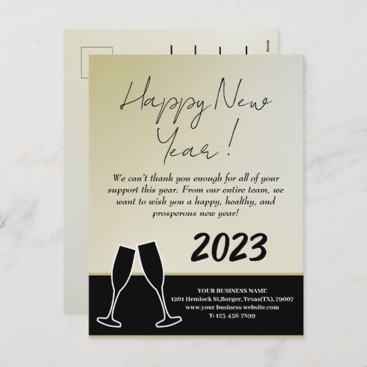 Neues Geschäftsjahr 2023 Feiertagspostkarte (Vorne/Hinten)