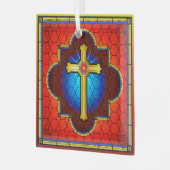 NEUES Glasskreuz Ornament Aus Glas (Vorderseite links)