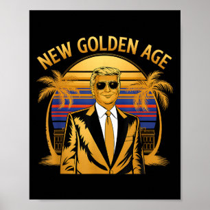 Neues Goldenes Zeitalter Von Amerika USA-Flagge Am Poster