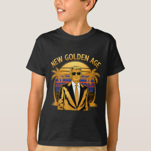 Neues Goldenes Zeitalter Von Amerika USA-Flagge Am T-Shirt