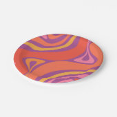 Neues Groove Abstrakt Trippy Retro 60er 70er Muste Pappteller (Schrägansicht)