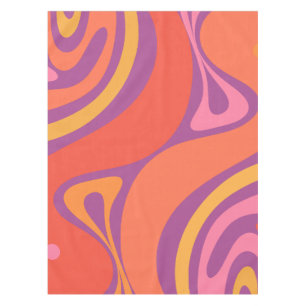 Neues Groove Abstrakt Trippy Retro 60er 70er Muste Tischdecke