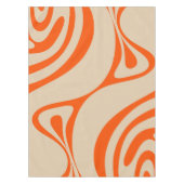 Neues Groove Abstrakt Trippy Retro Muster Orange Tischdecke (Vorderseite)