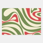 Neues Groove Retro Swirt Abstraktes Weihnachtsmust Geschenkpapier Set (Vorderseite 2)