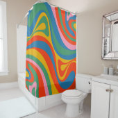 Neues Groove Retro Trippy Abstraktes Muster Duschvorhang (Beispiel)
