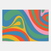 Neues Groove Retro Trippy Abstraktes Muster Geschenkpapier Set (Vorderseite 3)