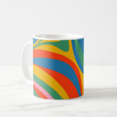 Neues Groove Retro Trippy Abstraktes Muster Kaffeetasse (Vorderseite Links)