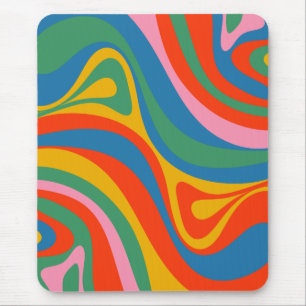 Neues Groove Retro Trippy Abstraktes Muster Mousepad