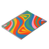 Neues Groove Retro Trippy Abstraktes Muster Notizblock (Linke Seite)