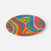 Neues Groove Retro Trippy Abstraktes Muster Pappteller (Schrägansicht)