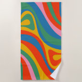 Neues Groove Retro Trippy Abstraktes Muster Strandtuch (Vorderseite)