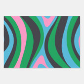 Neues Groove Trippy Retro Abstraktes Muster Geschenkpapier Set (Vorderseite 3)