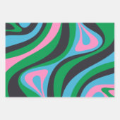 Neues Groove Trippy Retro Abstraktes Muster Geschenkpapier Set (Vorderseite 2)