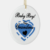 Neues Großmutter-Baby-blaue Herz-Geschenke Keramik Ornament (Rechts)
