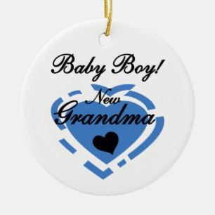 Neues Großmutter-Baby-blaue Herz-Geschenke Keramik Ornament