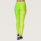 neues grünes gelbes Zitronenmuster des girly Leggings (Rückseite)