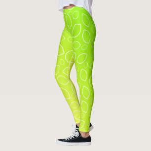 neues grünes gelbes Zitronenmuster des girly Leggings