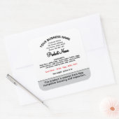 Neues Gütesiegel für Zuhause-Bäcker für die Hütte  Quadratischer Aufkleber (Umschlag)