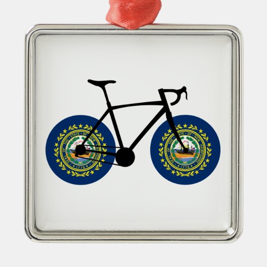 Neues Hampshire Flag Cycling Ornament Aus Metall (Vorne)