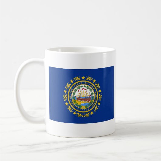 Neues Hampshire-Flag + Map-Tasse Kaffeetasse (Links)