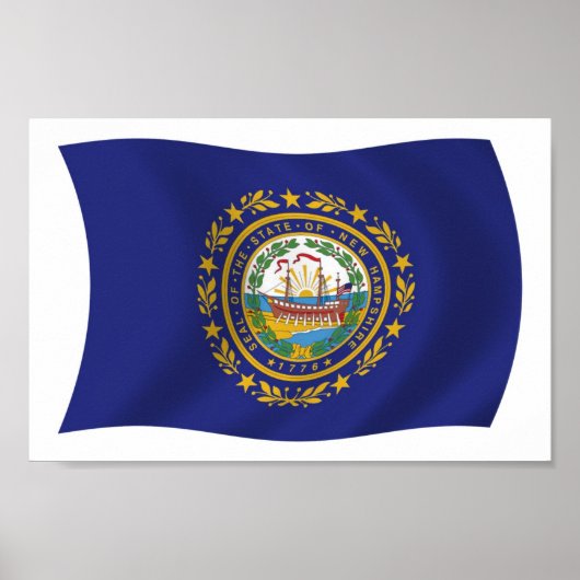 Neues Hampshire Flag Poster Print (Vorne)