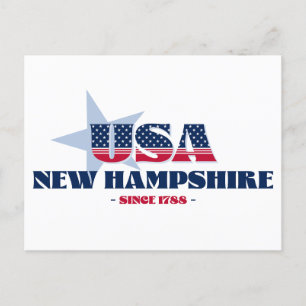 Neues Hampshire in roter, weißer und blauer Postka Postkarte
