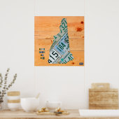 Neues Hampshire-Lizenzschild Karte Poster (Küche)