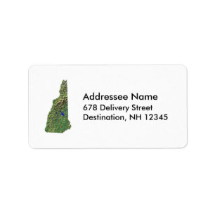 Neues Hampshire Map Address Label Adressaufkleber