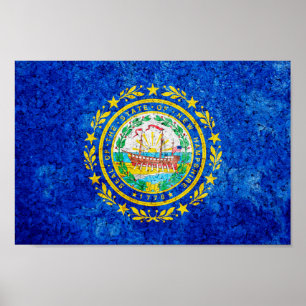 Neues Hampshire State Flag Poster
