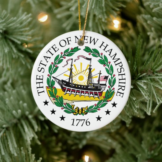 Neues Hampshire-Zeichen Keramik Ornament (Baum)