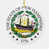 Neues Hampshire-Zeichen Keramik Ornament (Hinten)