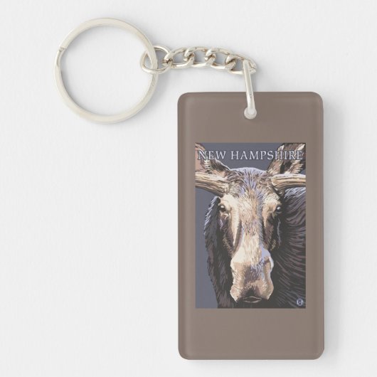Neues HampshireMoose herauf nahes Schlüsselanhänger (Vorderseite)