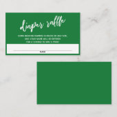 Neues Handschriftenticket für Tiefgrüne Windeln Begleitkarte (Vorne/Hinten)