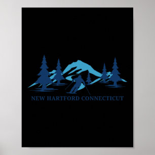 Neues Hartford Connecticut Skigebiet Skifahren Ski Poster