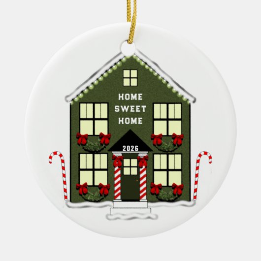 Neues Haus 2025 Keramik Ornament (Vorne)