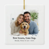 Neues Haus, gleicher Hund, Schreibmaschinenminimal Keramikornament (Rückseite)