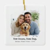 Neues Haus, gleicher Hund, Schreibmaschinenminimal Keramikornament (Vorderseite)