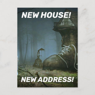 NEUES HAUS NEUE ADRESSE! FUNNY SHOE HOUSE POSTCARD POSTKARTE