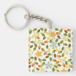 Neues Hausgeschenk Vintage-Blumenmuster Schlüsselanhänger