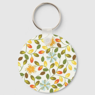 Neues Hausgeschenk Vintage-Blumenmuster Schlüsselanhänger