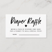 Neues Heart Baby Dusche Windeln Raffle Ticket Begleitkarte (Vorderseite)