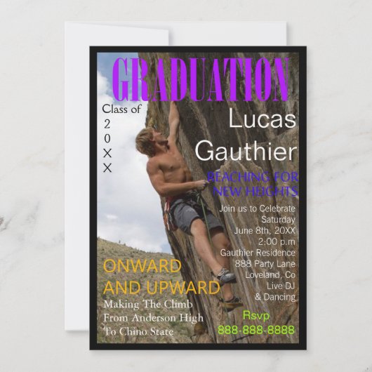 Neues Höhen-Abschluss-Titelseiteladen ein Einladung (Vorderseite)