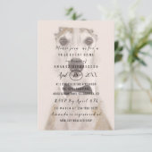 Neues Hunde Foto Gold Sepia Spark Einladung (Stehend Vorderseite)