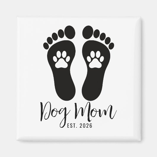 Neues Hundemutter-Tatzenabdruck-Skript-Gründungsda Magnet (Vorne)