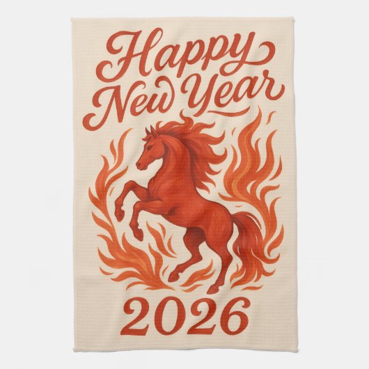 Neues Jahr 2016 Geschirrtuch (Vertikal)