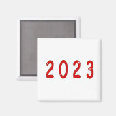 Neues Jahr, 2023, Nummer 2023, Geschenk für ein ne Magnet (Vorderseite/Rückseite)