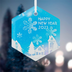 Neues Jahr 2023 Ornament Aus Glas